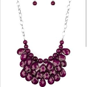 Purple Statement Necklace Set